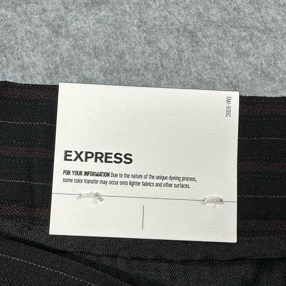 Express Slim Fit Pinstripe Mens Dress Pants 34x32(30) Black Red Stretch NWT - Picture 3 of 9